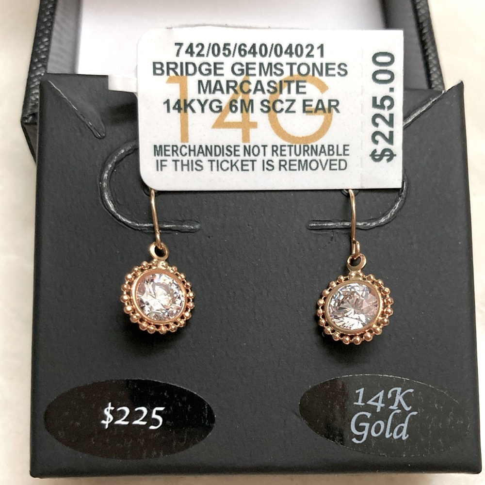 14K Gold Marcasite Earrings